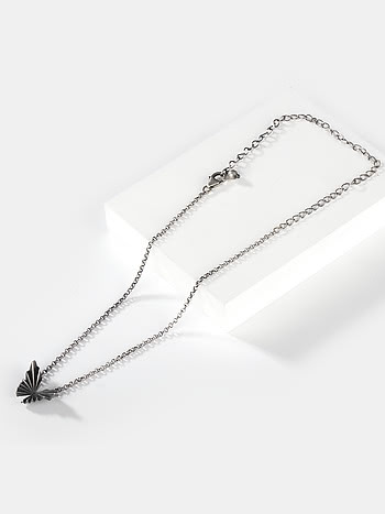 Oxidised Chasing My Constant Endeavours Mini Butterfly Necklace in 925 Silver