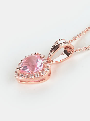 Buy Rosy Haze Heart Pendant Necklace In Rose Gold Plated 925