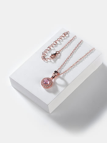 Rouge Glow Pendant Necklace in Rose Gold Plated 925 Silver