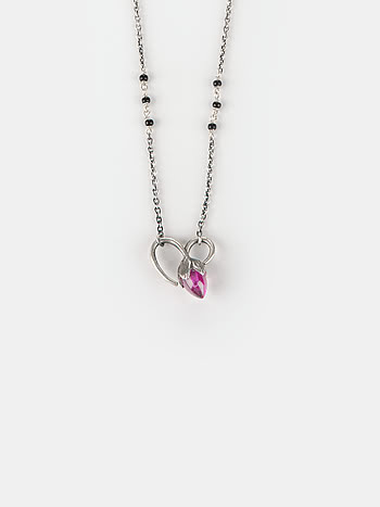 Oxidised Rise Above Defeat Mangalsutra Necklace in 925 Silver