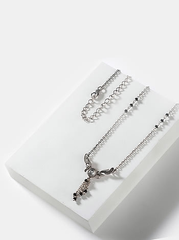 Varmala Black Beads Necklace in 925 Silver
