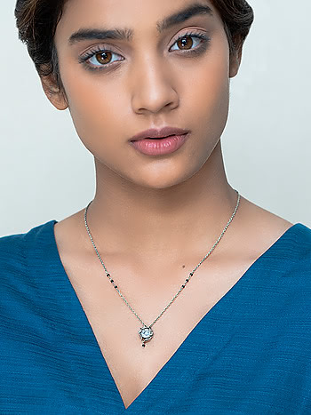 Buy Mogra Black Beads Necklace In 925 