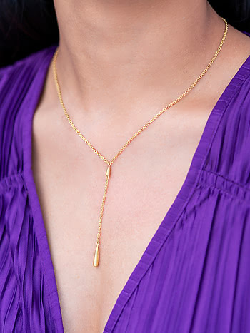 Oval Lariat Necklace Gold — Lola & Company-vachngandaiphat.com.vn