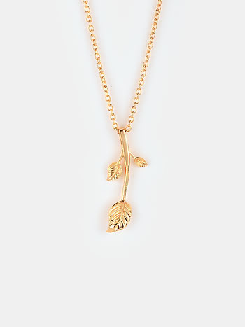 Leaf of Faith Necklace in Gold Plated 925 Silver