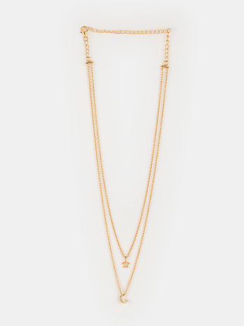 Talking to the Moon Layered Necklace in Gold Plated 925 Silver