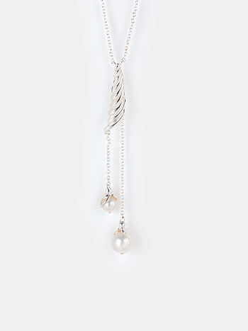 Swirl With Pearls Necklace in 925 Silver