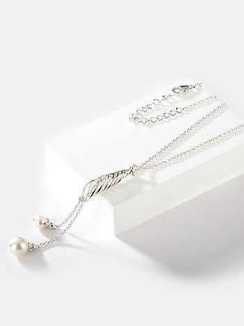 Swirl with Pearls Necklace in 925 Silver