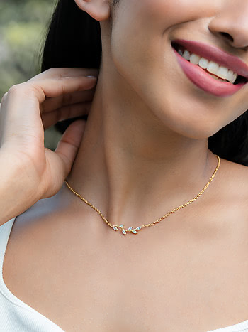 Trailing Vines Necklace in Gold Plated 925 Silver