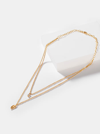 Be Nice or Leaf Necklace in Gold Plated 925 Silver