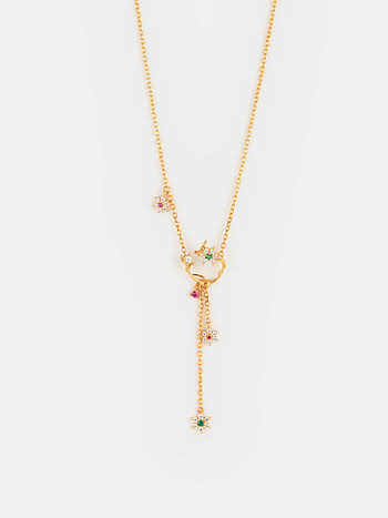 Circle of Life 7 Stone Necklace in Gold Plated 925 Silver