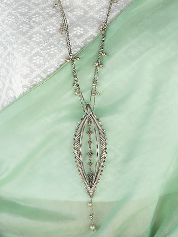 Oxidised Antique Jijis Mela Tour Necklace in 925 Silver