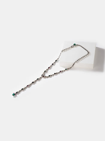 Feeling Suhino Oxidised Lariat Necklace in 925 Silver