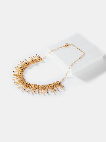 Echinocereus Bloom Necklace in Antique Gold Plated 925 Silver