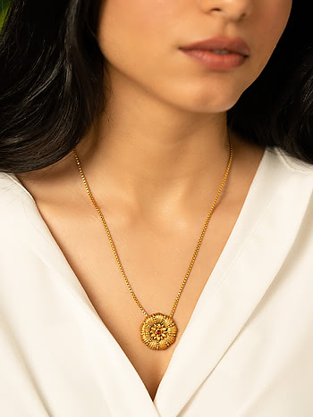 Venturianum Bloom Necklace in Antique Gold Plated 925 Silver