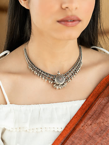 Antique Beejis Committee Meeting Necklace in 925 Silver