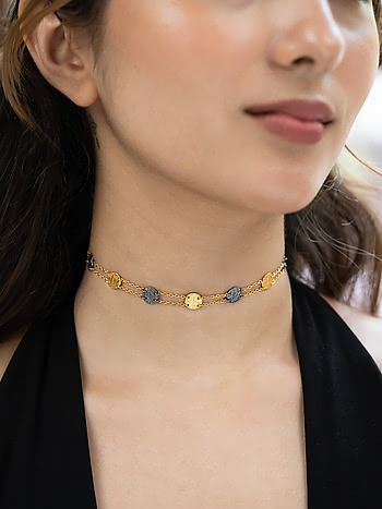 All gold choker sale necklace