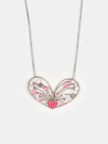 For the Love of Love Heart Necklace in Oxidized 925 Silver