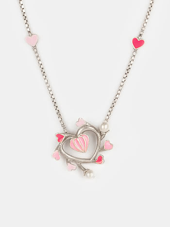 For the Love of New Adventures Heart Necklace in Oxidized 925 Silver