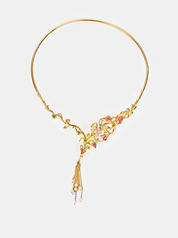 Nakhrewali Aunty Necklace in Gold Plated 925 Silver