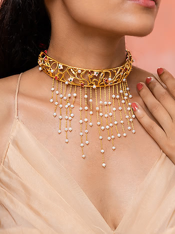 Dilliwali Galfriend Choker in Gold Plated 925 Silver