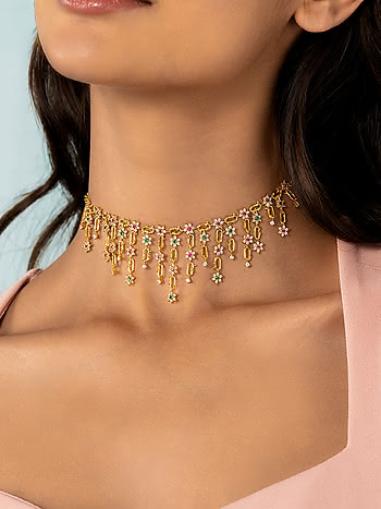 Garden of Love Choker in Gold Plated 925 Silver