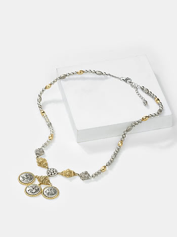 Jodi Coin Necklace in Dual Plated 925 Silver