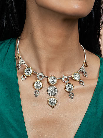 Dampati Necklace in Dual Plated 925 Silver