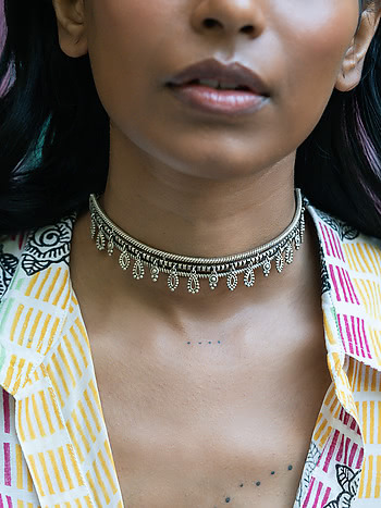 Allurement Choker in Oxidised 925 Silver