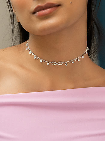 Infinite Laughter Necklace in Rhodium Plated 925 Silver