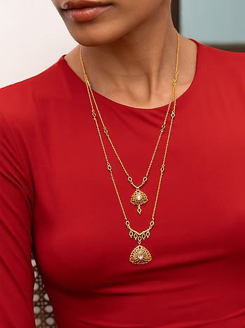 Queen of Action Necklace in Gold Plated 925 Silver