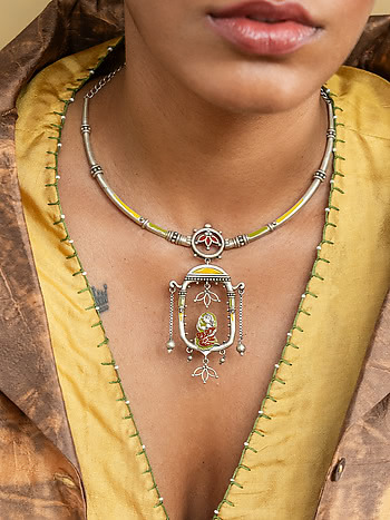 Janaki Necklace in Oxidised 925 Silver