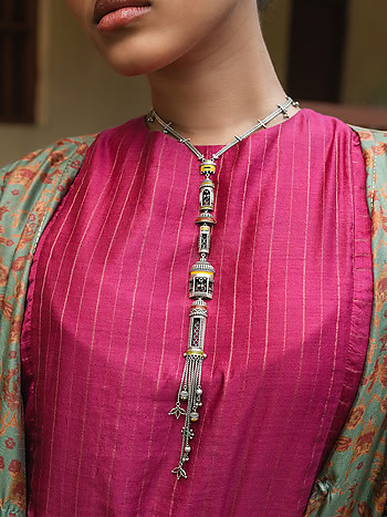 Palki Necklace in Oxidised 925 Silver