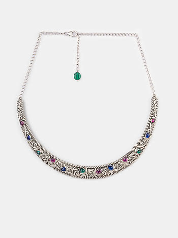 Feeling Suramya Oxidised Necklace in 925 Silver