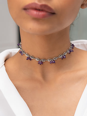 Oxidised Mammilaria Bloom Choker in 925 Silver