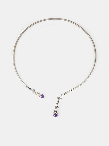 Oxidised Vestita Bloom Necklace in 925 Silver