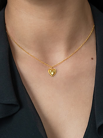 You and Your Cute Snorts Heart Necklace in Gold Plated 925 Silver