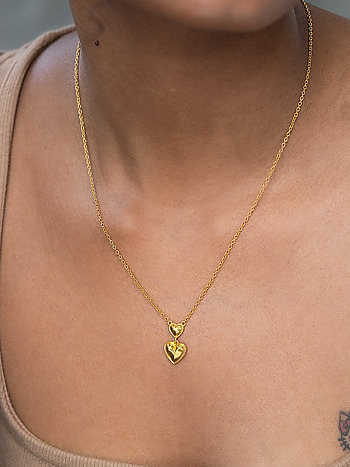 You and Your Clumsy Spills Heart Necklace in Gold Plated 925 Silver