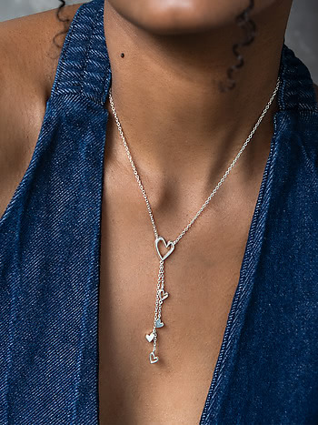 You and Your Restless Fidgeting Heart Lariat Necklace in 925 Silver