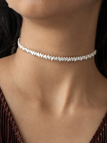You and Your Happy Squeals Heart Choker in 925 Silver
