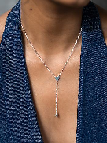 You and Your Klutzy Steps Heart Necklace in 925 Silver