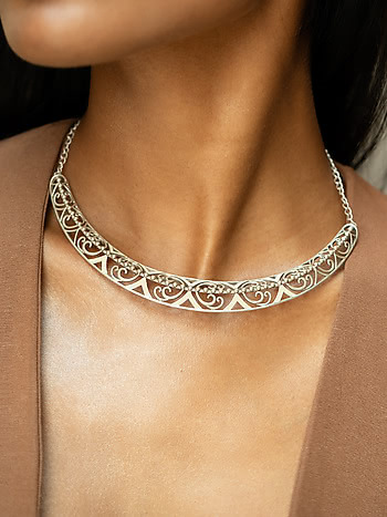 Mandala Necklace in Oxidised 925 Silver