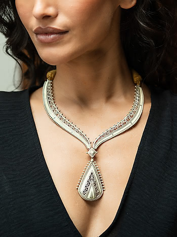 Torana Arch Necklace in Oxidised 925 Silver