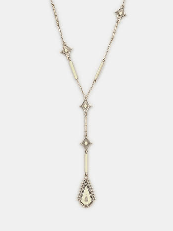 Torana Arch Lariat Necklace in Oxidised 925 Silver
