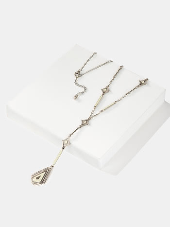 Torana Arch Lariat Necklace in Oxidised 925 Silver