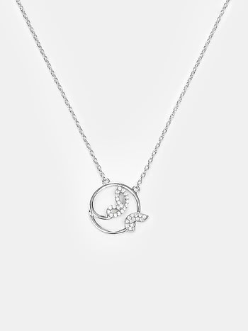 Happier than Ever Butterfly Necklace in Rhodium Plated 925 Silver