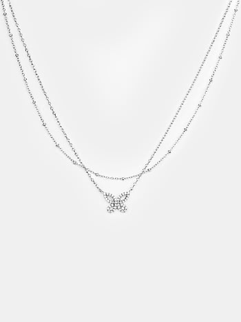 Fly on Butterfly Necklace in Rhodium Plated 925 Silver