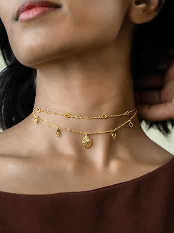 Queen of Networking Choker Necklace in Gold Plated 925 Silver