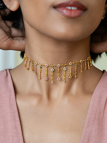 Garden of Memories Choker in Gold Plated 925 Silver