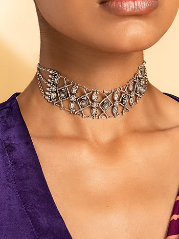 Mauj Masti Necklace in 925 Oxidised Silver