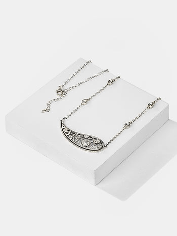 Chehel Pehel Necklace in 925 Oxidised Silver